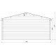 Gartenhaus 16m² aus Massivholz 28mm naturbelassen PRIMO - Gardy Shelter