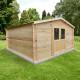 Gartenhaus 16m² aus Massivholz 28mm naturbelassen PRIMO - Gardy Shelter