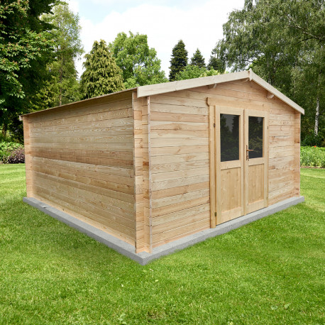 Gartenhaus 16m² aus Massivholz 28mm naturbelassen PRIMO - Gardy Shelter
