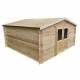 Gartenhaus 16m² aus Massivholz 28mm naturbelassen PRIMO - Gardy Shelter