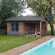 Gartenhaus aus WPC Altholz 9m² + 9m² Terrasse - Woodlife Garden