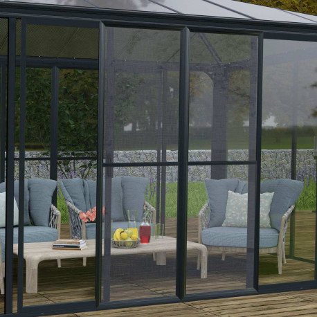 Fliegengitter für Sanremo-Verandas aus grauem Aluminium und Polyester - Palram