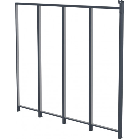 Seitenwand aus Aluminium und PC transparent für Terrassenüberdachung anthrazit 3m X-METAL