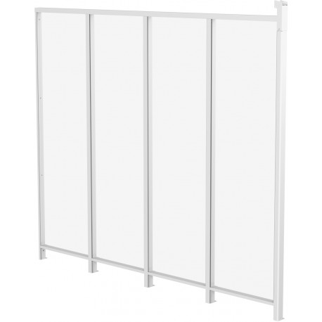 Seitenwand aus Aluminium und PC transparent für Terrassenüberdachung weiß 3m X-METAL