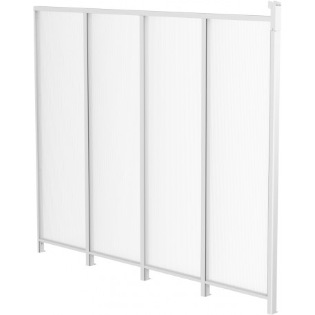 Seitenwand aus Aluminium und 4 mm PC für Terrassenüberdachung weiß 3m X-METAL