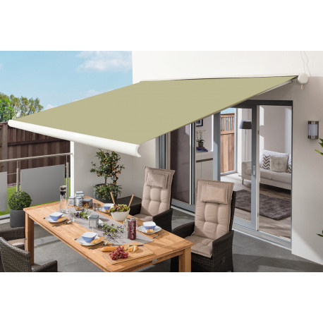 Manuelle Markise 400x300cm LUXO mit beigem Tuch aus Polyester - X-METAL