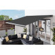 Manuelle Markise 400x300cm LUXO mit grauem Tuch aus Polyester - X-METAL