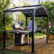 Grillpavillon AUSTIN 180x224cm aus schwarzem Aluminium und grauem Polycarbonat – Canopia by Palram