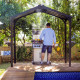 Grillpavillon AUSTIN 180x224cm aus schwarzem Aluminium und grauem Polycarbonat – Canopia by Palram