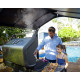 Grillpavillon AUSTIN 180x224cm aus schwarzem Aluminium und grauem Polycarbonat – Canopia by Palram