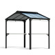 Grillpavillon AUSTIN 180x224cm aus schwarzem Aluminium und grauem Polycarbonat – Canopia by Palram