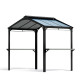 Grillpavillon AUSTIN 180x224cm aus schwarzem Aluminium und grauem Polycarbonat – Canopia by Palram