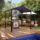 Grillpavillon AUSTIN 180x224cm aus schwarzem Aluminium und grauem Polycarbonat – Canopia by Palram