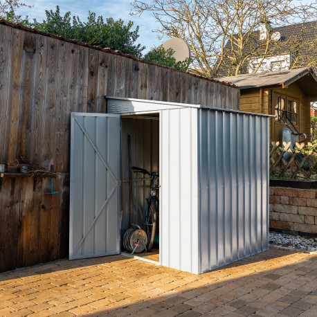 Anlehngartenhaus LeanTo aus Metall 2,46m² silber metallic - Globel