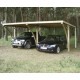Doppelcarport Capri 30,32m² aus druckimprägniertem Holz und Dach aus Wellplatten- Gardenas
