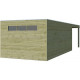 Gartenhaus Qube + Anbau 24,3m² aus 27mm druckimprägniertem Holz - Gardenas