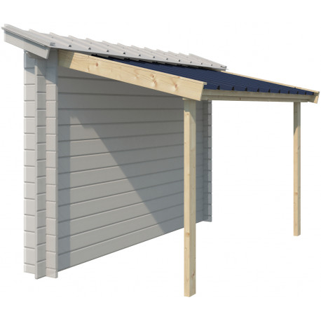 Schleppdach 294x140cm aus Massivholz mit Stahleindeckung - Gardenas