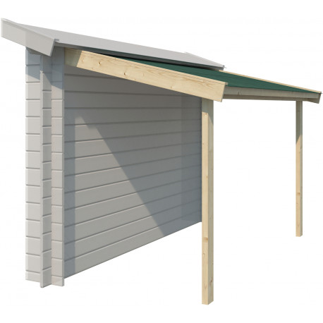 Schleppdach 294x140cm aus Massivholz mit Bitumendach - Gardenas