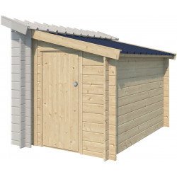 Seitenanbau 150x265cm aus Massivholz mit Stahldach - Gardenas