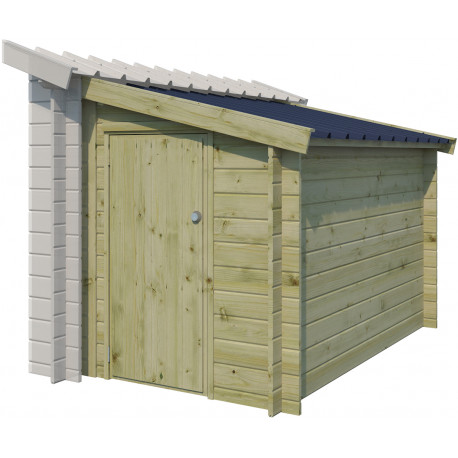 Seitenanbau 150x265cm aus behandeltem Holz mit Stahldach - Gardenas