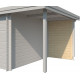 Rückwand aus Massivholz für den 150cm Anbau des Gartenhauses Oregon - Gardenas