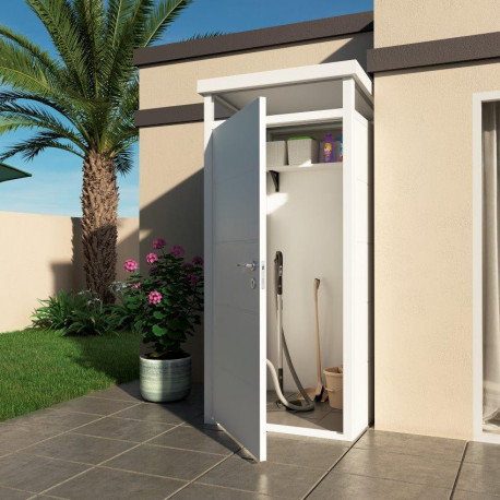 Modulares Gartenhaus isoliert 1x1m weiß - inkl. Fußboden - Everbox