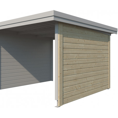 Seitenwand aus Massivholz für den Anbau des Gartenhauses Oregon 295cm - Gardenas