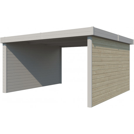 Seitenwand aus Massivholz für den Anbau des Gartenhauses Kasuko 385cm - Gardenas