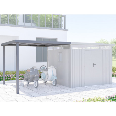 Anbau 275x294cm aus verzinktem Stahl für Kosto-Gartenhaus 8,64m² - X-METAL