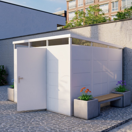 Modulares Gartenhaus isoliert 3x3m weiß - inkl. Fußboden - Everbox