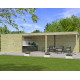 Gartenhaus Qube + Anbau 27m² aus 27mm druckimprägniertem Holz - Gardenas