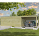 Gartenhaus Qube + Anbau 24,3m² aus 27mm druckimprägniertem Holz - Gardenas