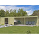 Gartenhaus Qube + Anbau 33m² aus 27mm druckimprägniertem Holz - Gardenas
