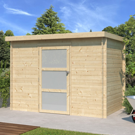 Modernes Gartenhaus Nyborg 5,2m² aus 19mm Massivholz mit Einzelglastür - Gardenas