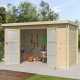 Modernes Gartenhaus Nyborg 6,36m² aus 19mm Massivholz mit Doppelglastür - Gardenas
