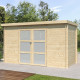 Modernes Gartenhaus Nyborg 6,36m² aus 19mm Massivholz mit Doppelglastür - Gardenas