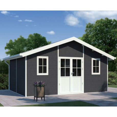 Gartenhaus aus WPC 28mm anthrazit 498x386 cm PREMIUM - Woodlife Garden