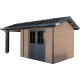 Gartenhaus aus WPC mit Terrasse 28mm in Holzoptik 15m² PREMIUM - Woodlife Garden