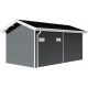 Gartenhaus aus WPC mit Terrasse 28mm hellgrau 15m² PREMIUM - Woodlife Garden