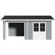 Gartenhaus aus WPC mit Terrasse 28mm hellgrau 15m² PREMIUM - Woodlife Garden