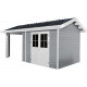 Gartenhaus aus WPC mit Terrasse 28mm hellgrau 15m² PREMIUM - Woodlife Garden