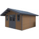 Gartenhaus aus WPC 28mm, Holzoptik braun, 384x384cm PREMIUM - Woodlife Garden