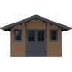 Gartenhaus aus WPC 28mm, Holzoptik braun, 384x384cm PREMIUM - Woodlife Garden