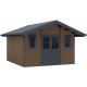Gartenhaus aus WPC 28mm, Holzoptik braun, 384x384cm PREMIUM - Woodlife Garden