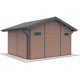 Gartenhaus aus WPC 28mm, Holzoptik braun, 384x384cm PREMIUM - Woodlife Garden
