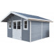 Gartenhaus aus WPC 28mm, hellgrau, 384x384cm PREMIUM - Woodlife Garden