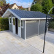 Gartenhaus aus WPC 28mm, hellgrau, 384x384cm PREMIUM - Woodlife Garden