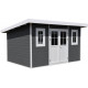 Gartenhaus aus WPC 28mm, anthrazit, 386x292cm PREMIUM Pultdach - Woodlife Garden