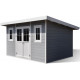 Gartenhaus aus WPC 28 mm, hellgrau, 386x292cm PREMIUM - Woodlife Garden