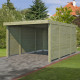 Carport Qube 15,65m² aus druckimprägniertem Holz und Seitenwänden aus Holz - Gardenas